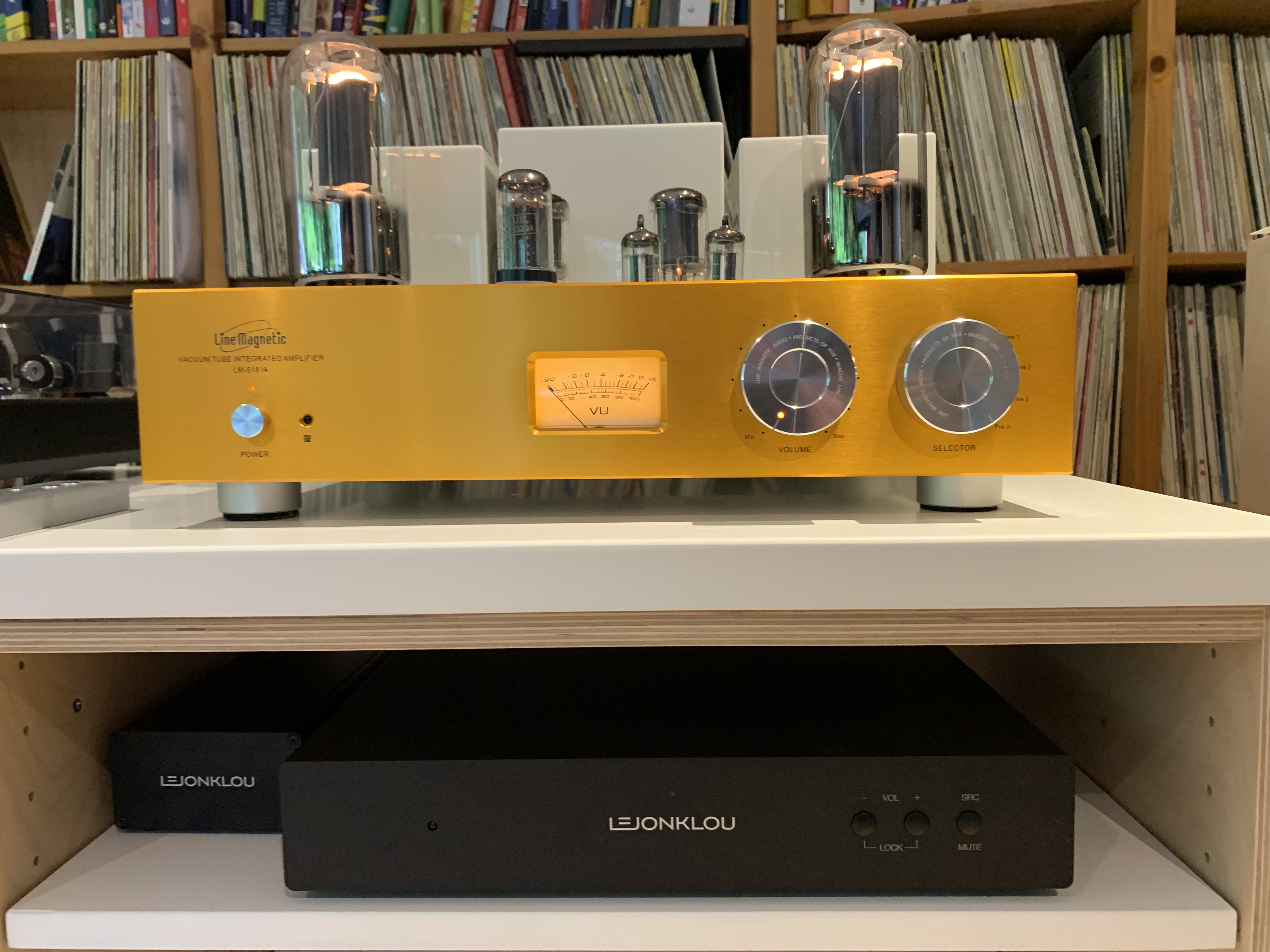 Lejonklou Sagatun Pre with the Line Magnetic LM518 Power amplifier